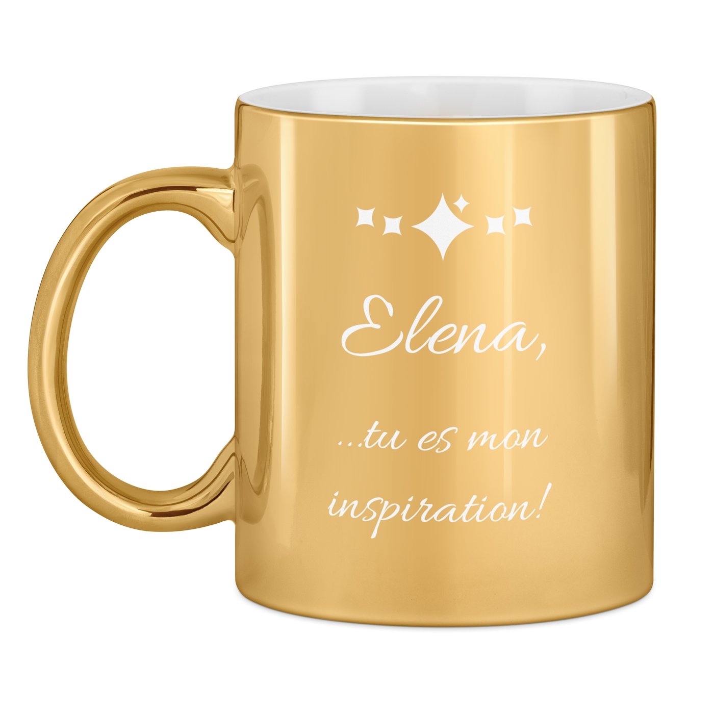 Tasse dorée en céramique avec personnalisation pour femme épouse maman anniversaire