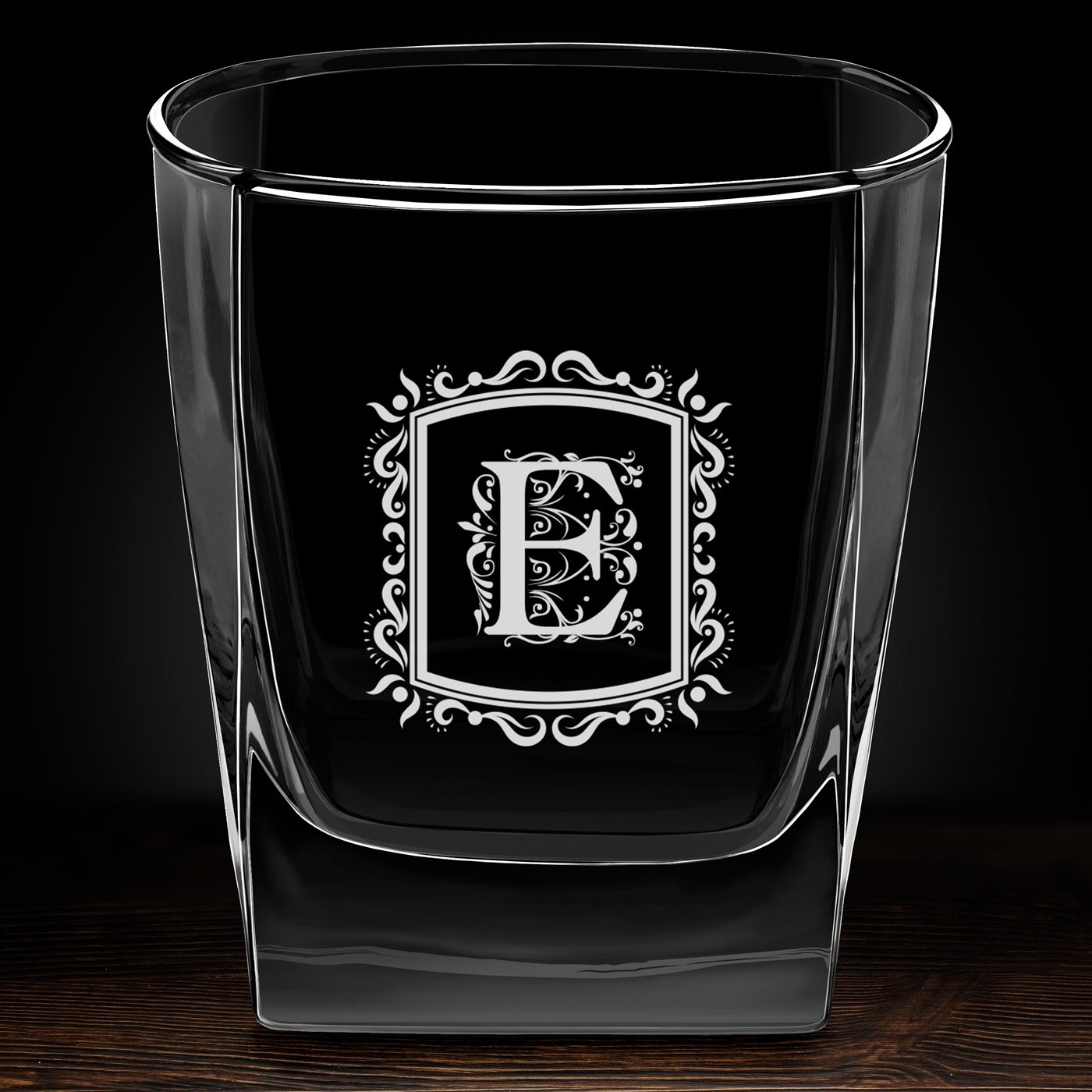 Verre à whisky avec gravure pour anniversaire homme avec une initiale