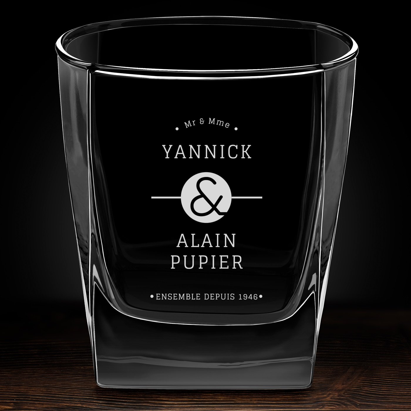 Verre à whisky avec gravure pour couple pour anniversaire mariage