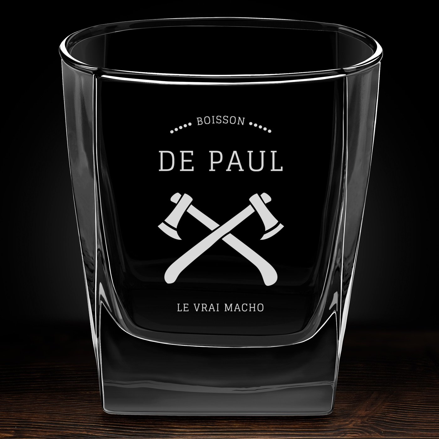 Verre à whisky avec gravure pour monsieur