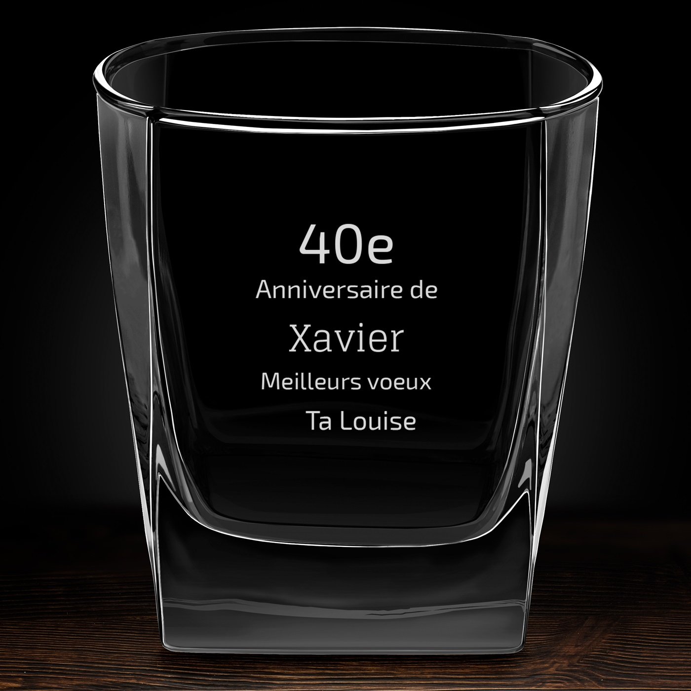 Verre à whisky avec gravure pour homme pour 40e anniversaire