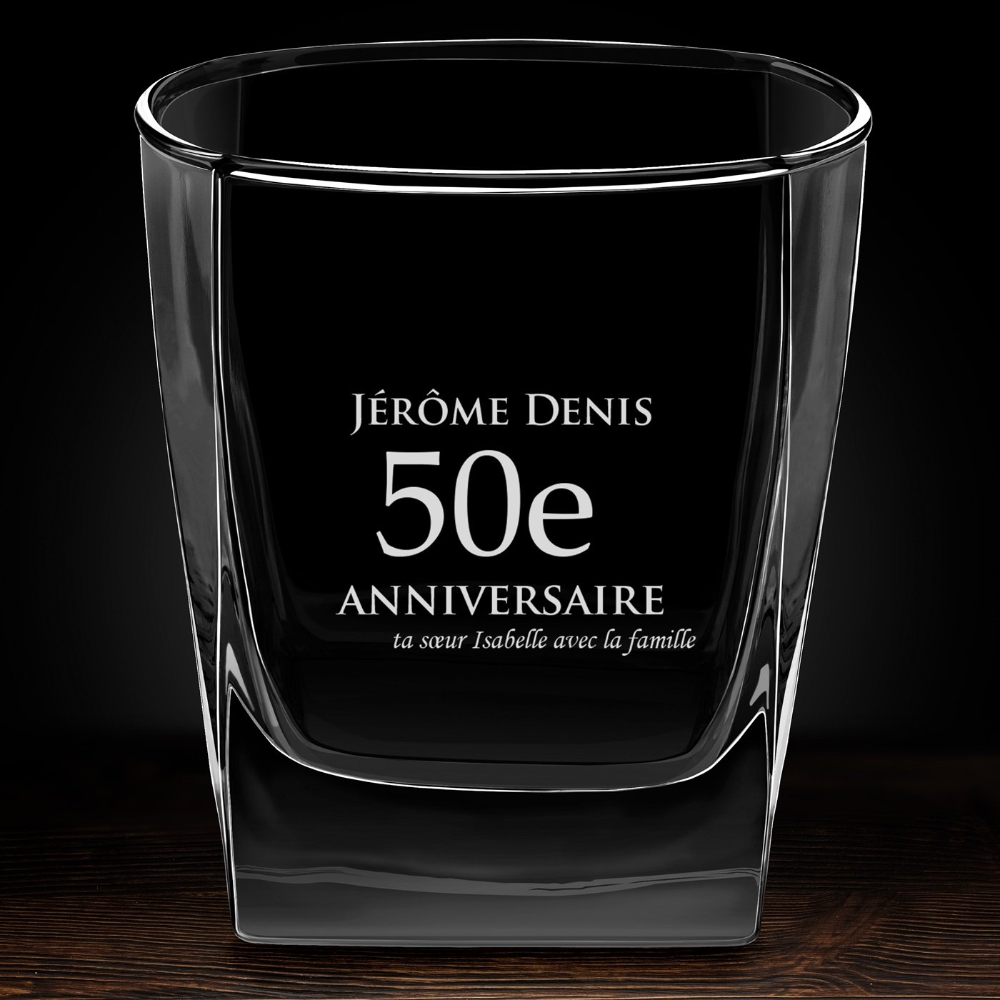 Verre à whisky avec gravure pour homme pour 50e anniversaire