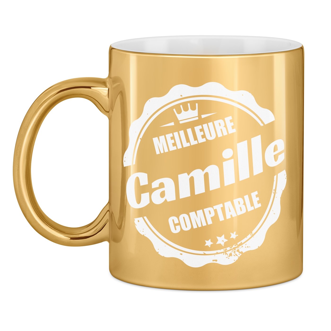 Tasse dorée en céramique avec personnalisation pour comptable promotion anniversaire