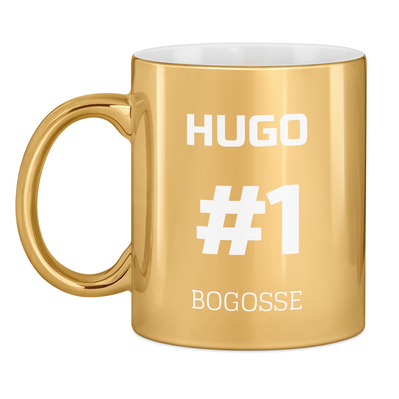 Tasse dorée en céramique avec personnalisation pour copain petit ami