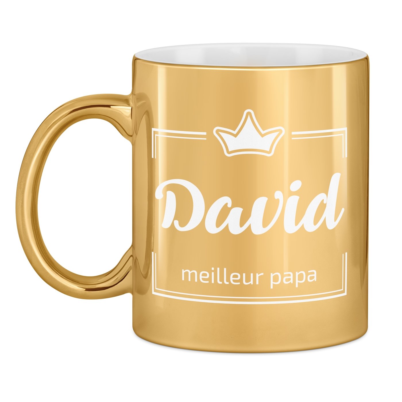 Tasse dorée en céramique avec personnalisation pour père papa anniversaire