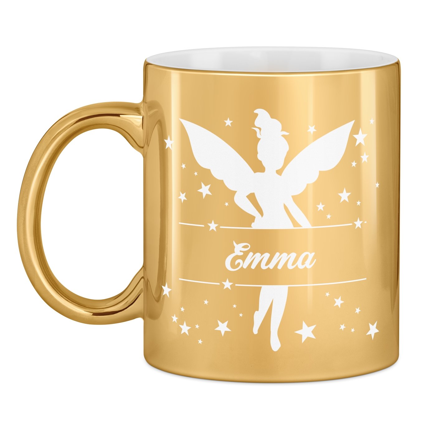 Tasse dorée en céramique avec personnalisation pour fille petite fille jour de l'enfant