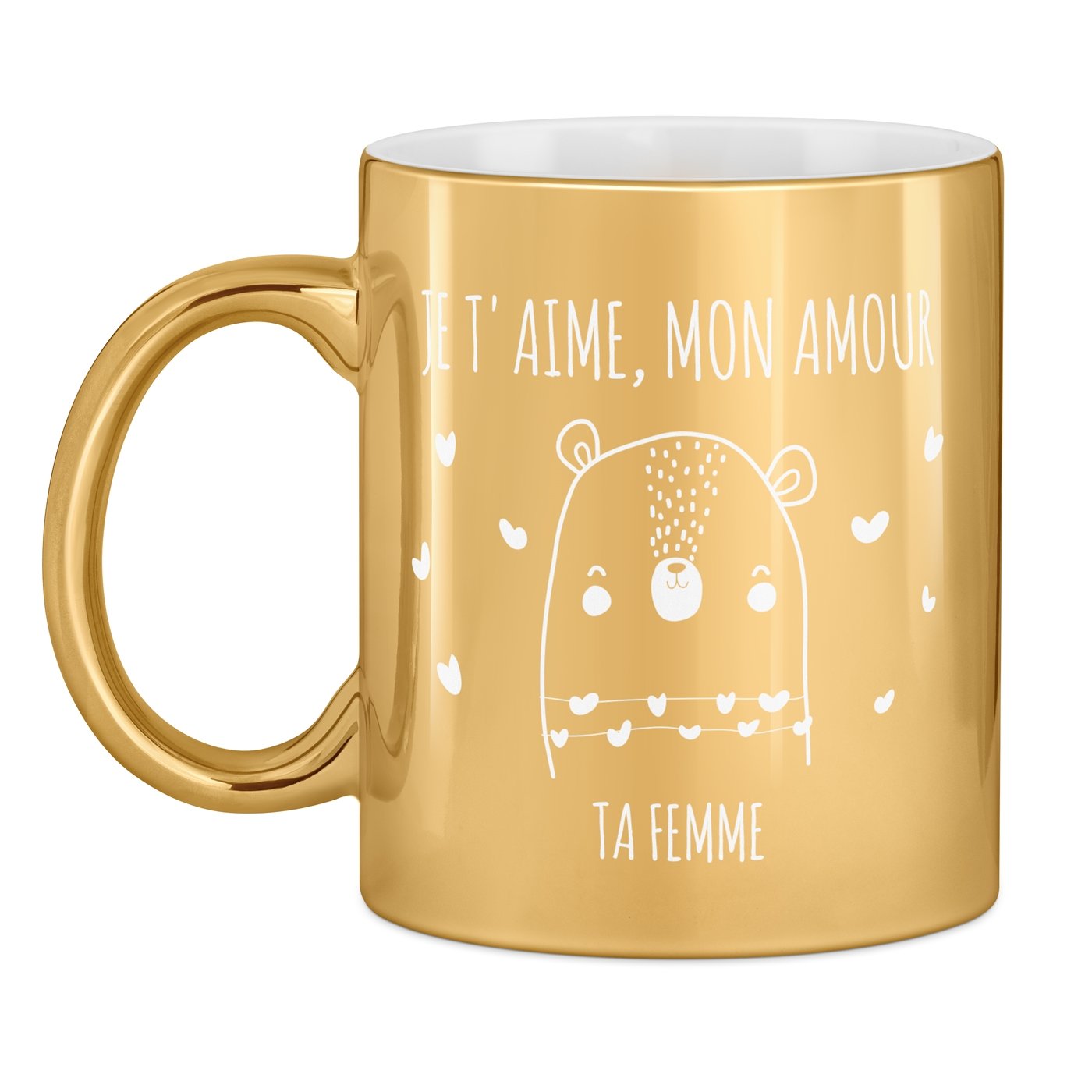 Tasse dorée en céramique avec personnalisation pour professeur enseignant 