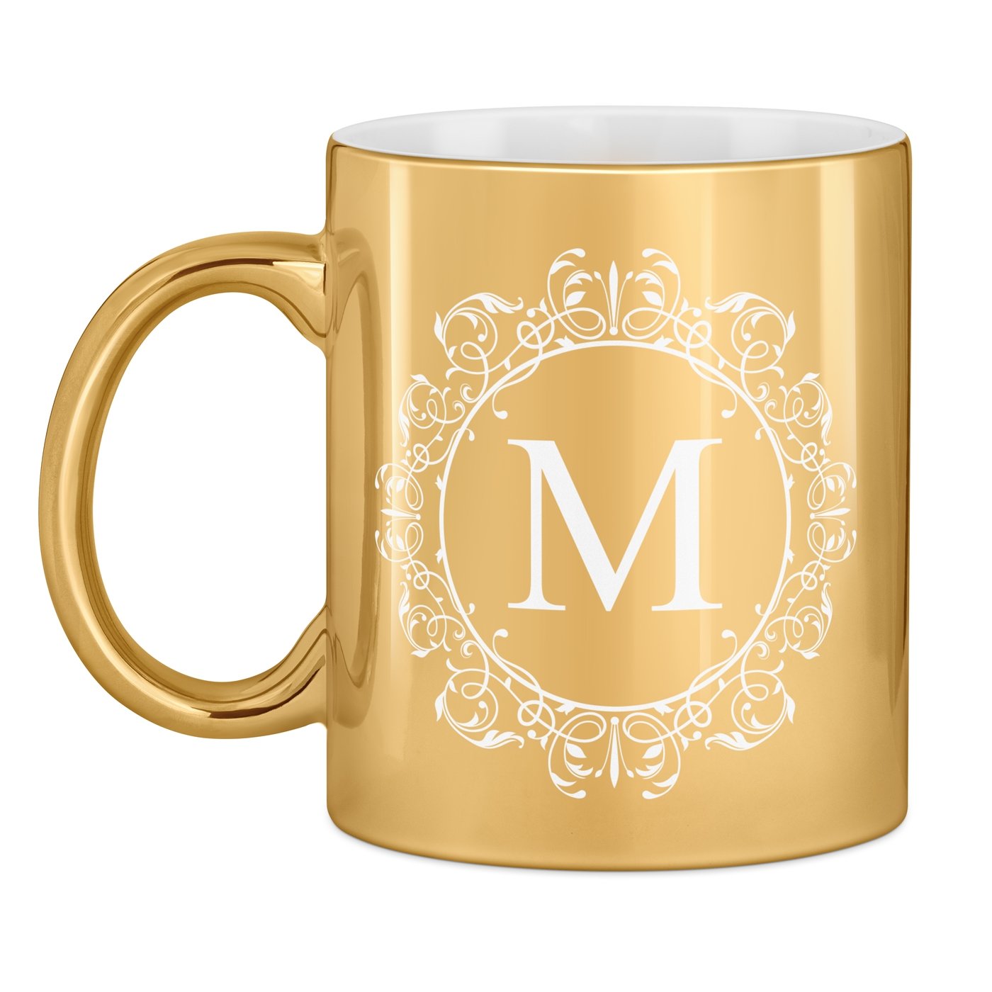 Tasse dorée en céramique avec personnalisation pour elle lui initiale gentleman