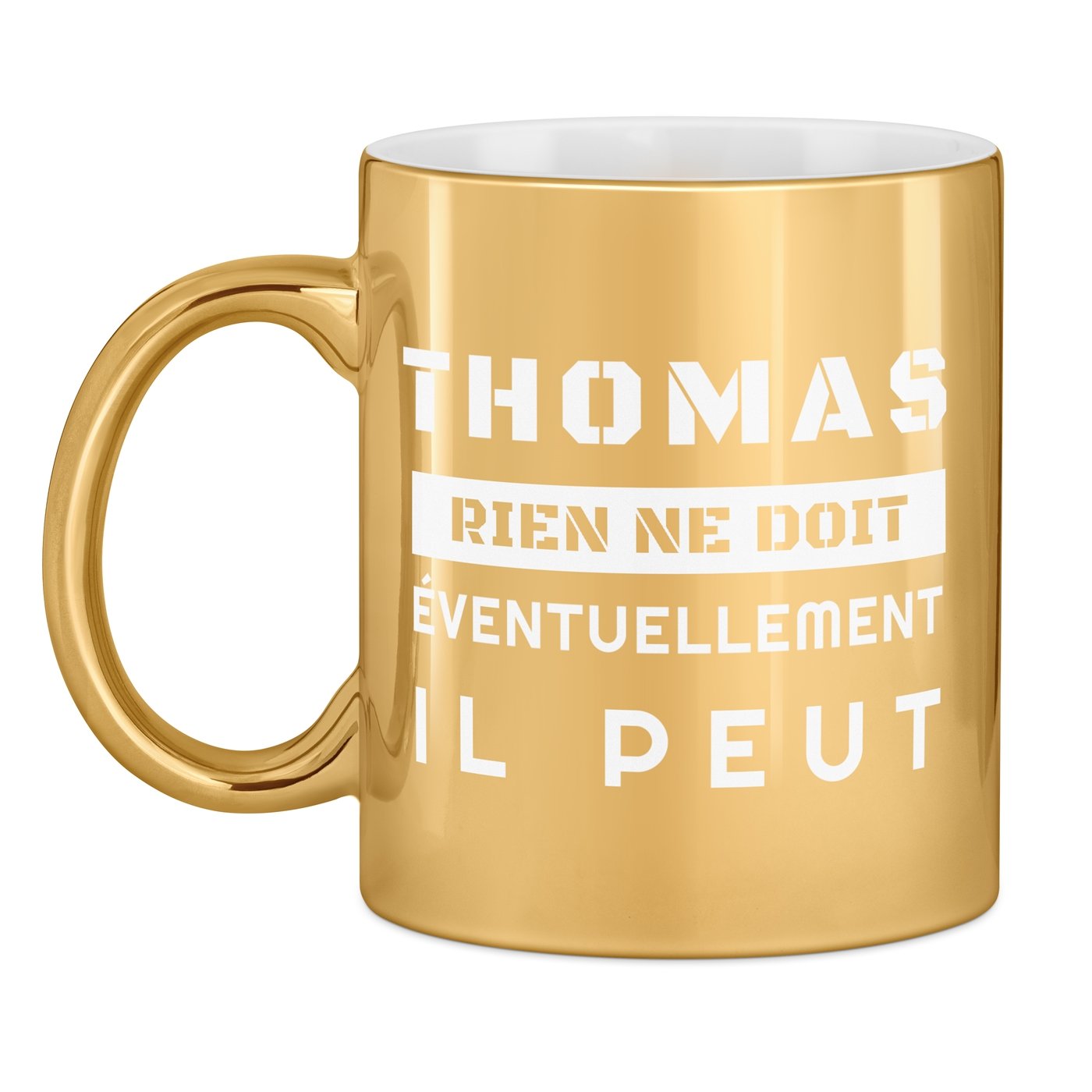 Tasse dorée en céramique avec personnalisation pour lui salarié retraité anniversaire