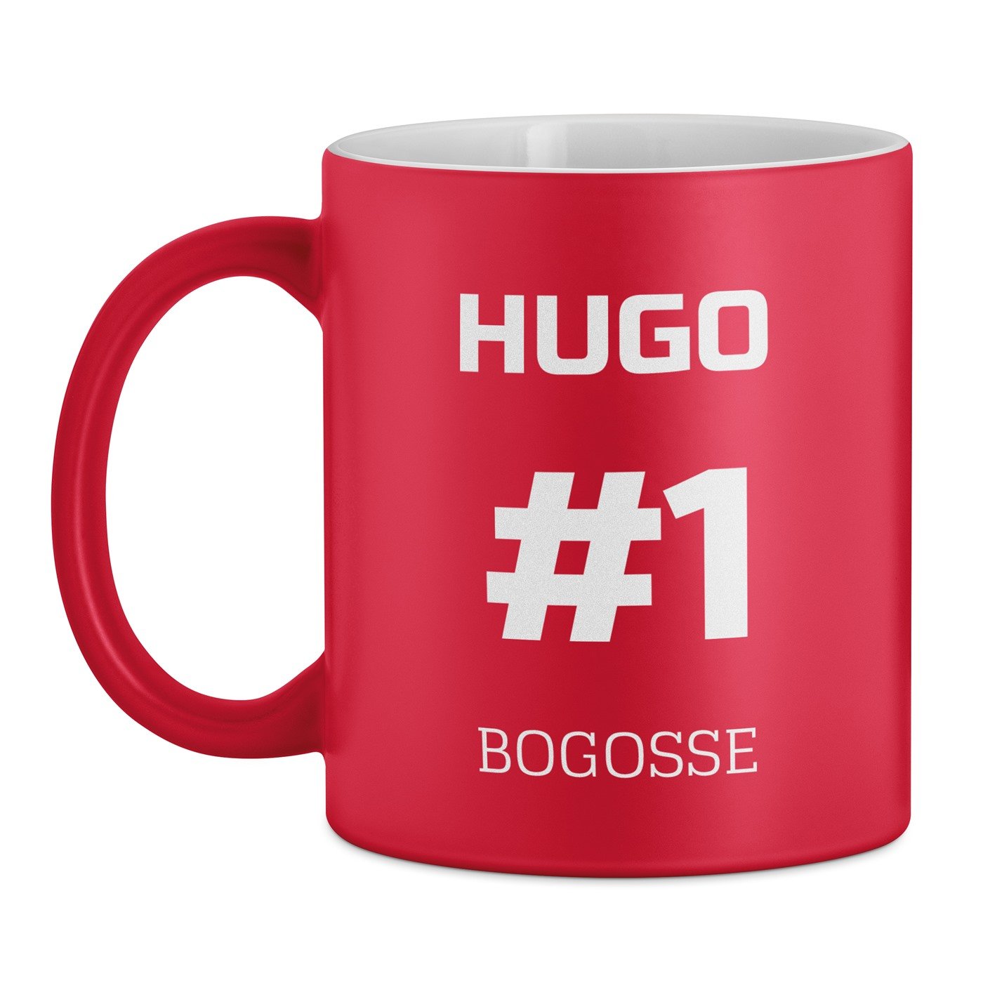 Tasse rouge en céramique fond blanc avec personnalisation pour lui copain mari saint valentin