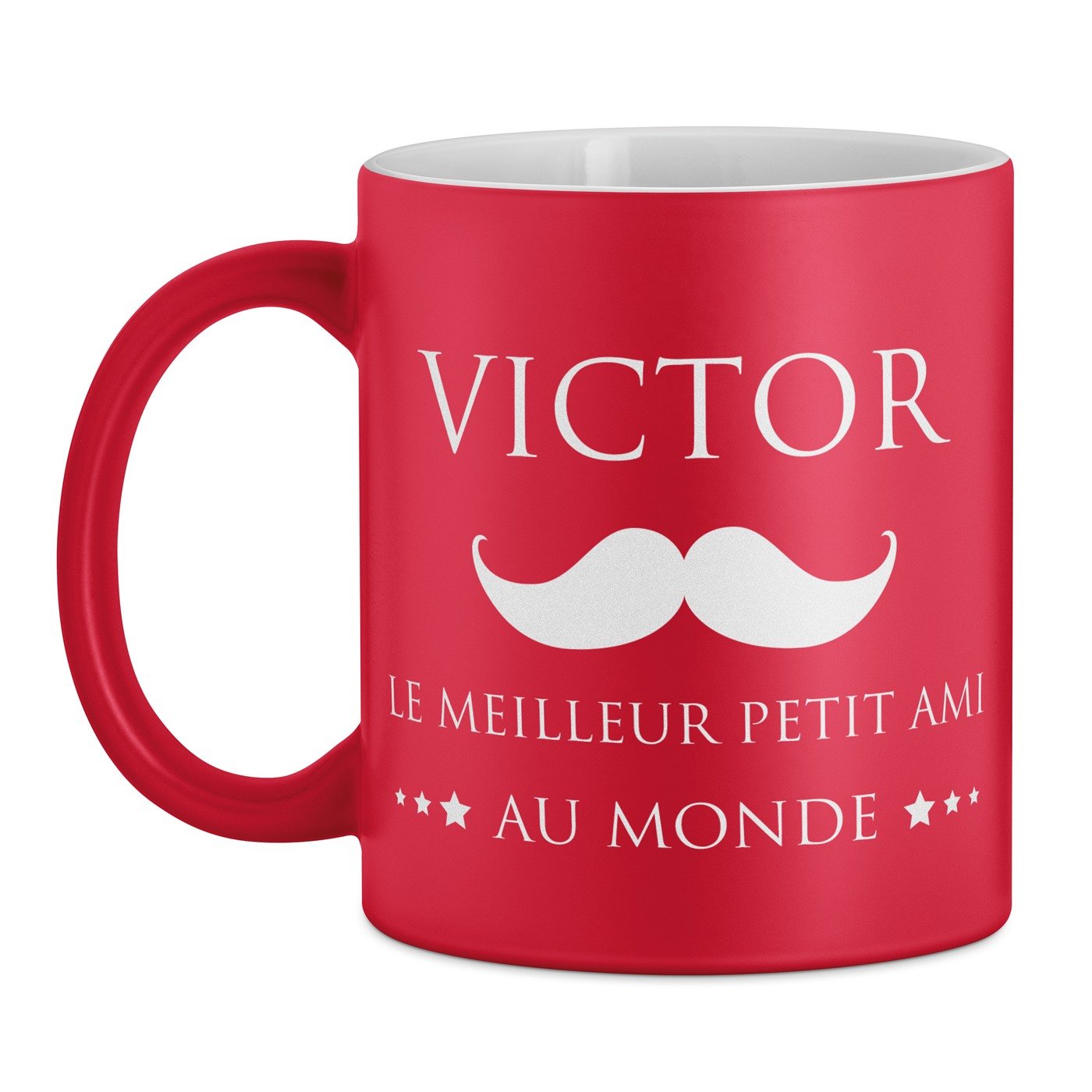 Tasse rouge en céramique fond blanc avec personnalisation pour meilleur copain anniversaire