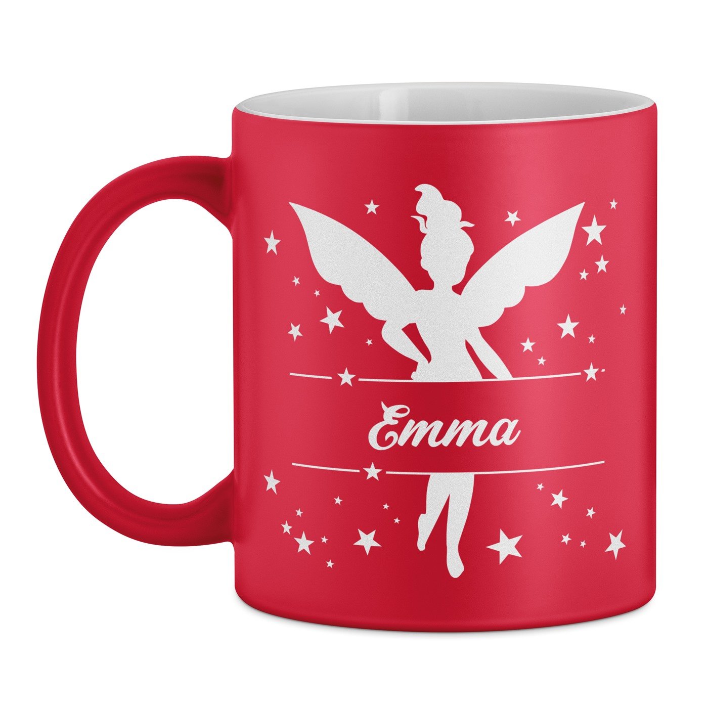 Tasse rouge en céramique fond blanc avec personnalisation pour jour de l'enfant anniversaire 