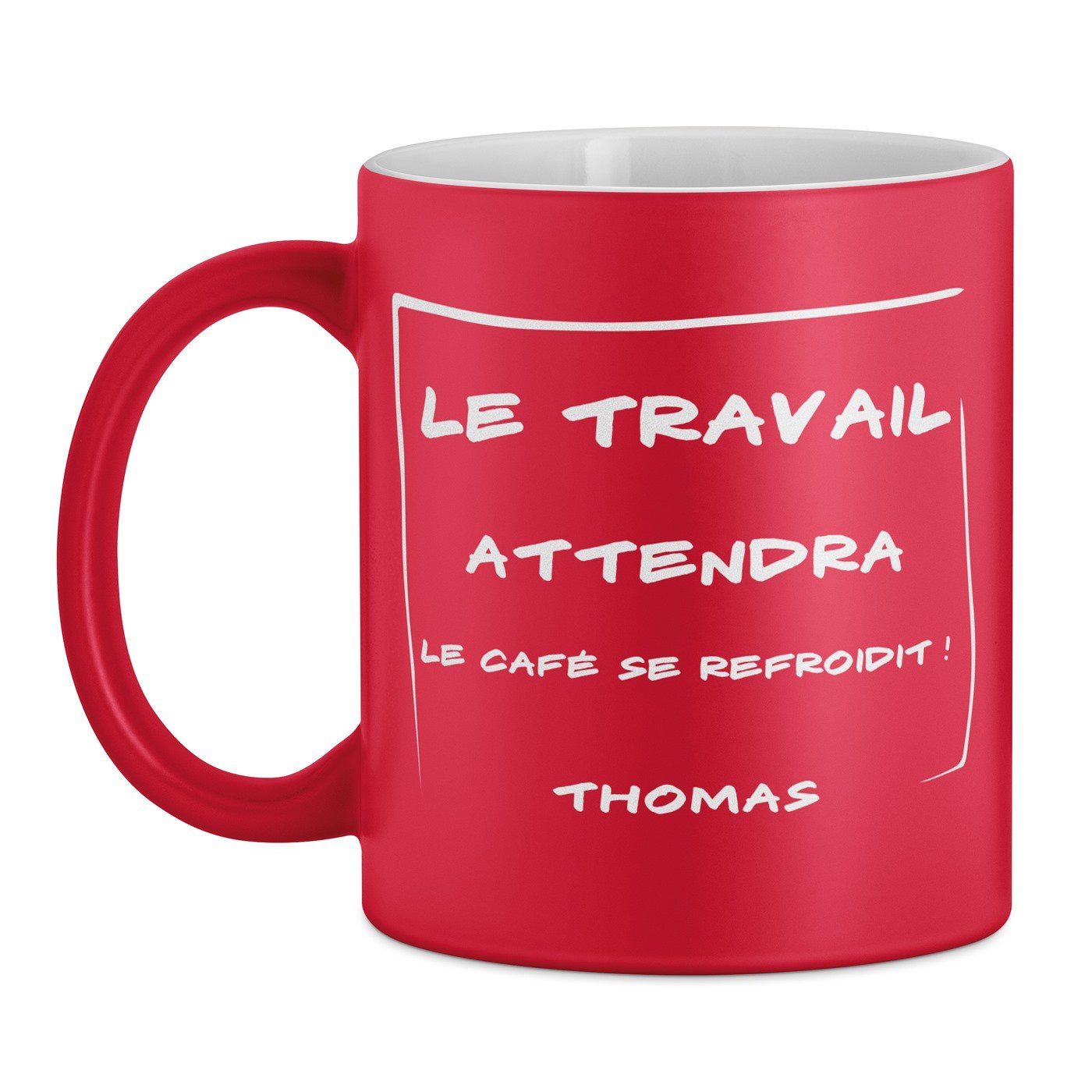 Tasse rouge en céramique fond blanc avec personnalisation pour lui collègue anniversaire 