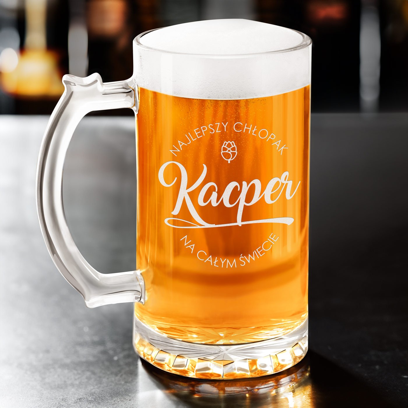 Verre à bière avec personnalisation pour l'anniversaire d'un fiancé