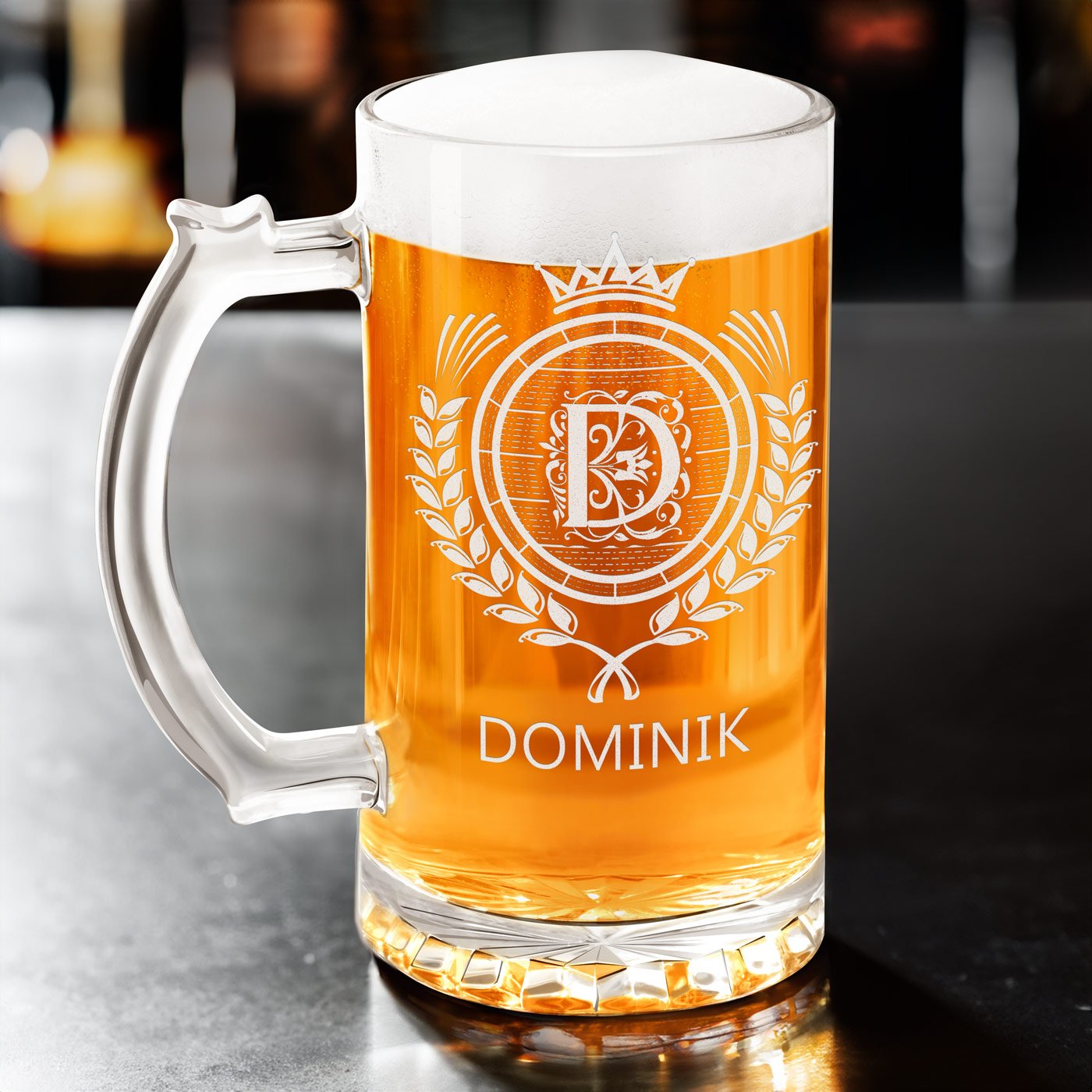 Verre à bière avec personnalisation pour l'anniversaire d'un mari