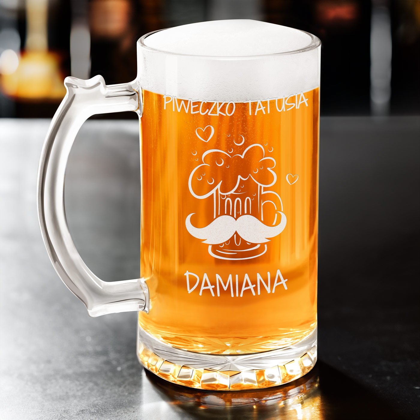 Verre à bière avec personnalisation pour papa pour la fête des pères