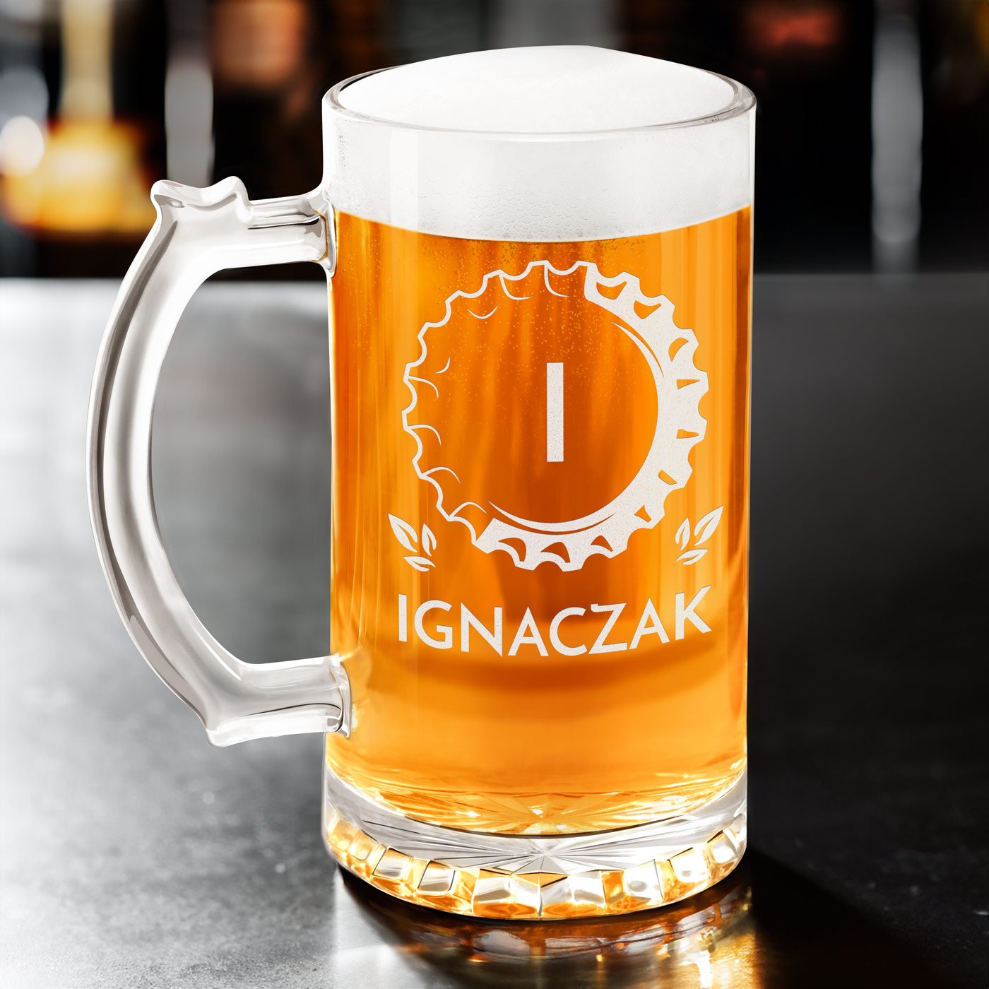 Verre à bière avec personnalisation pour un copain pour une crémaillère