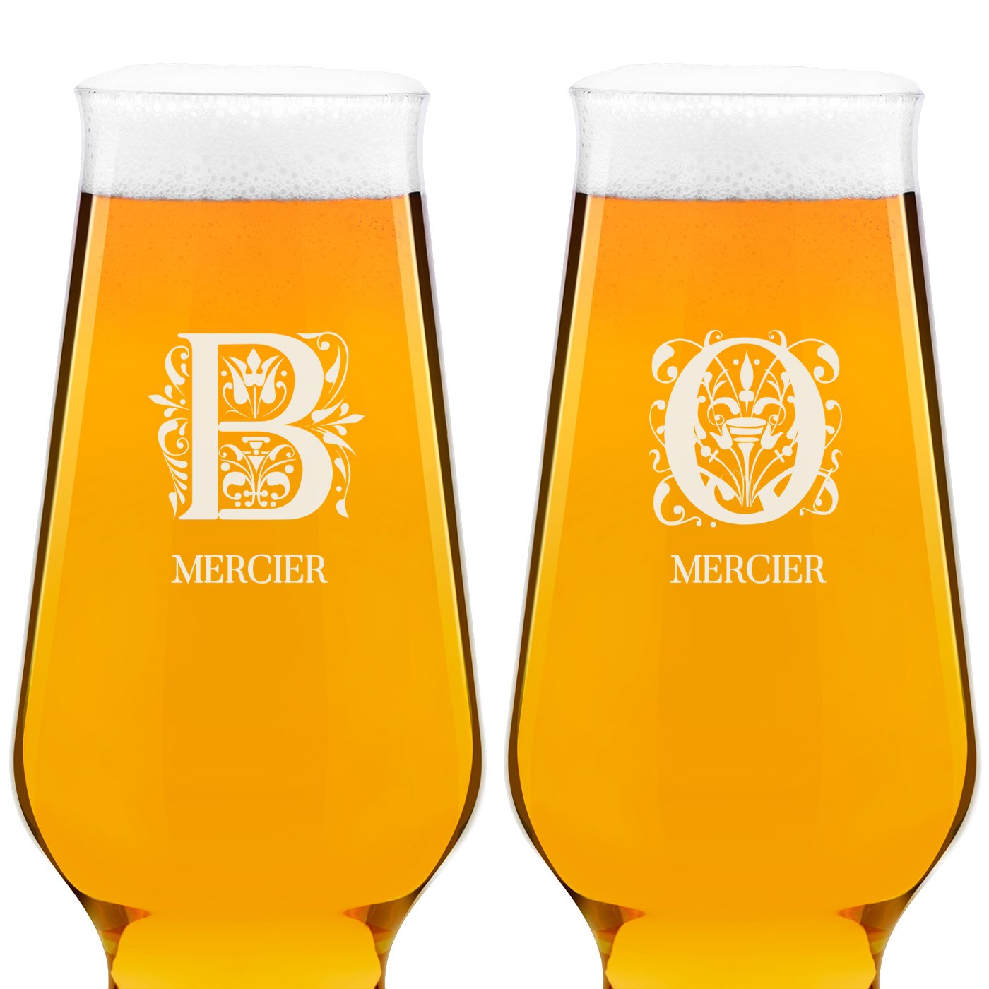 Ensemble de 2 verres à bière avec gravure Krosno Splendour pour couple