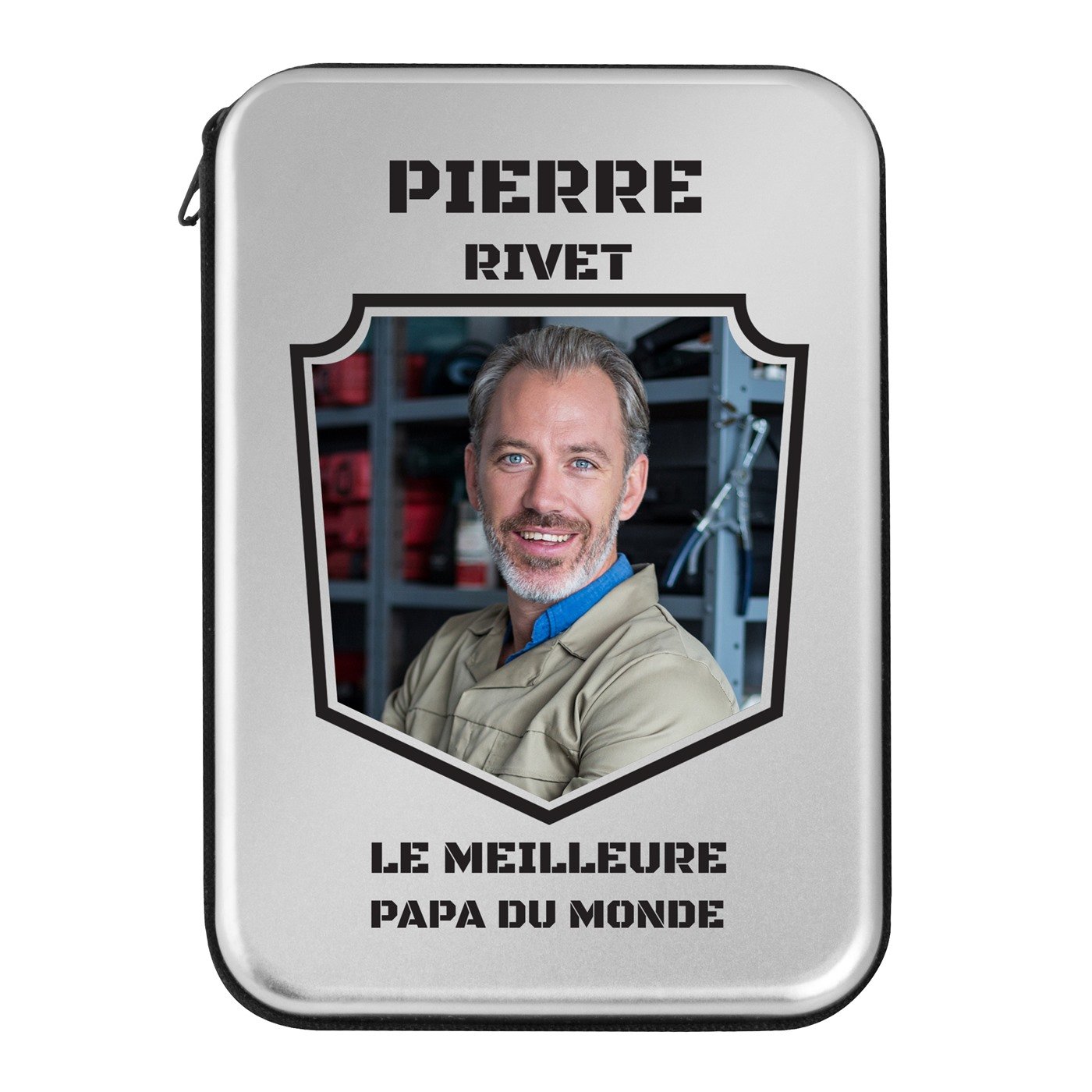 Boîte à outils personnalisée avec photo pour beau-père