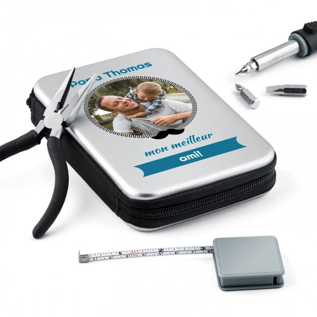 Boîte à outils personnalisée avec photo pour papa