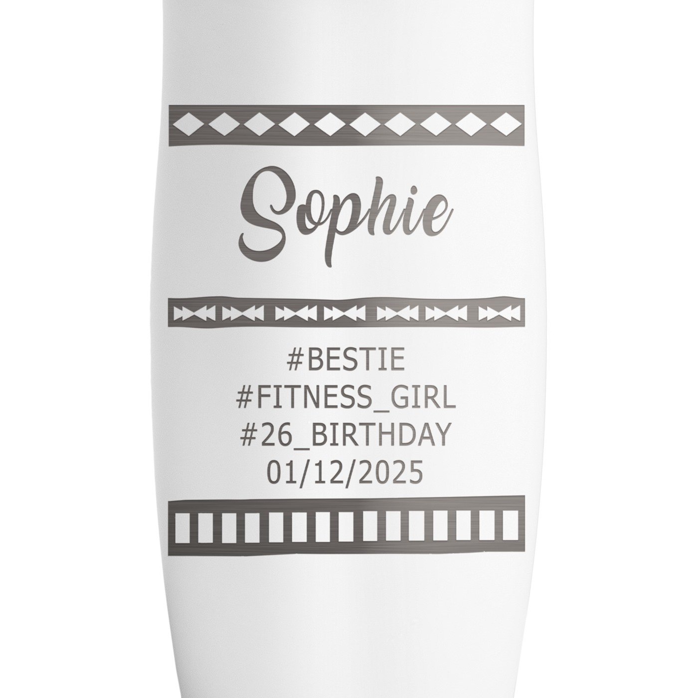 Mug thermos blanc avec gravure avec fermeture Quick-Press pour l'anniversaire d'une meilleure amie