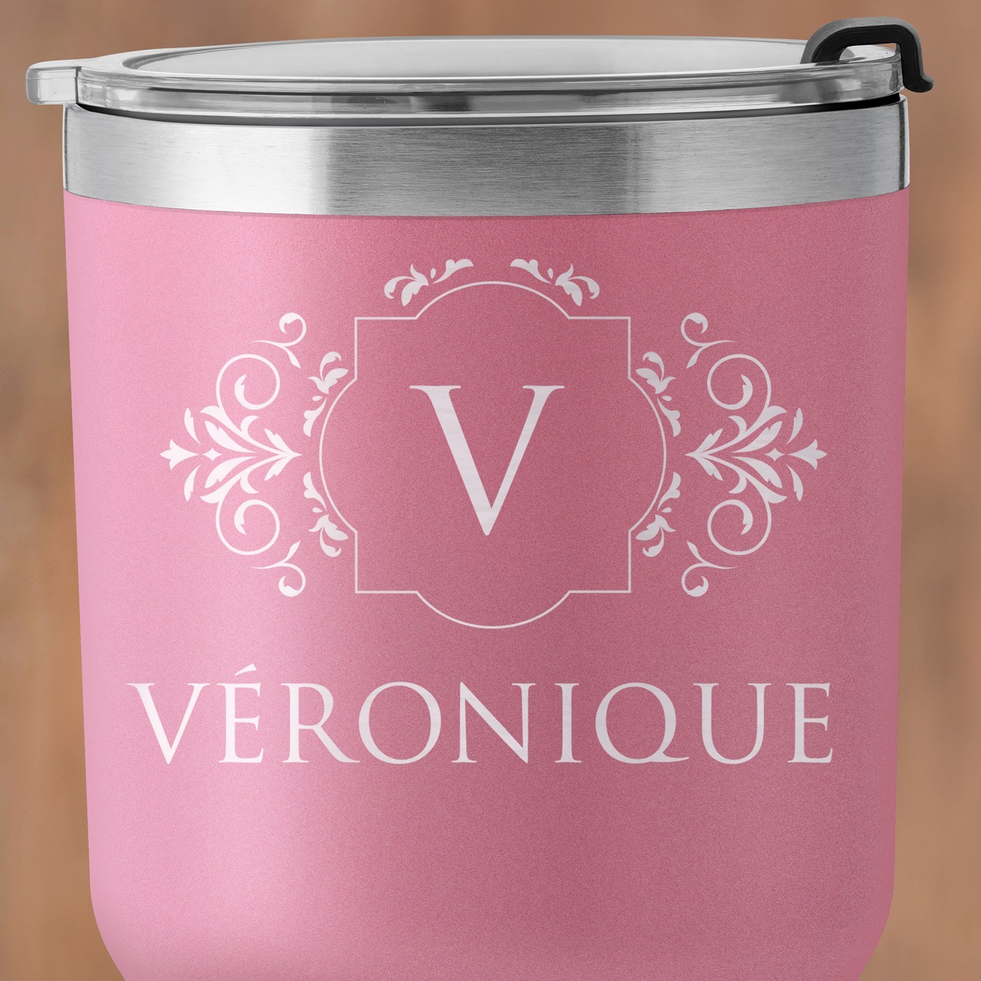 Mug isotherme rose personnalisé pour l'anniversaire d'une femme