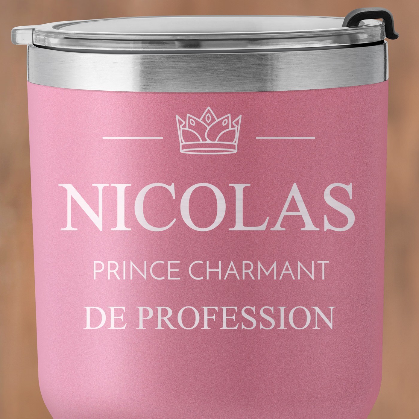 Mug isotherme rose personnalisé pour l'anniversaire d'un mari