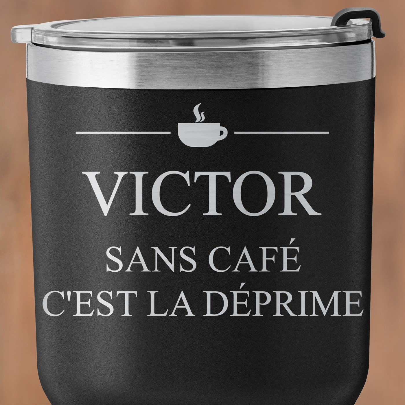 Mug isotherme noir personnalisé pour l'anniversaire d'un homme