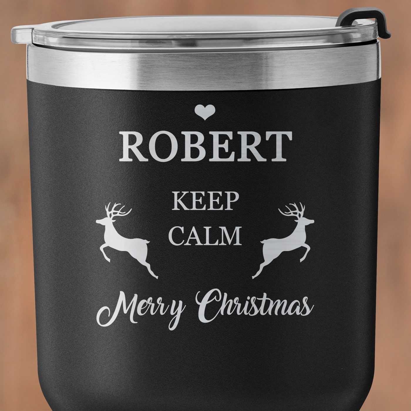 Mug isotherme noir avec gravure pour un mari pour Noël