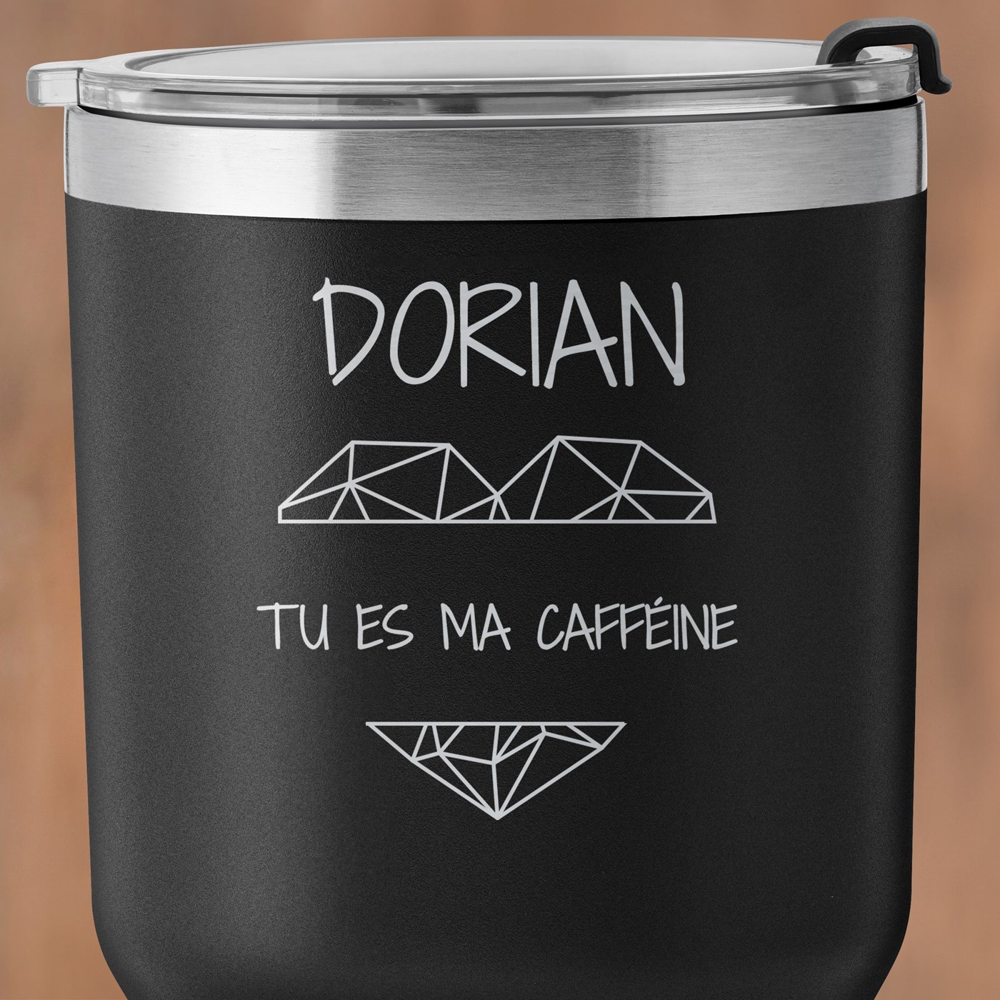 Mug isotherme noir avec gravure pour un homme pour la Saint-Valentin