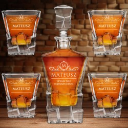 Carafe à whisky Ice Blink et 4 verres avec gravure  pour l'anniversaire d'un copain