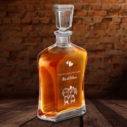 Carafe en verre avec gravure pour un couple pour la Saint Valentin