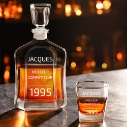 Set Carafe à whisky et 4 verres avec gravure pour lui pour anniversaire 
