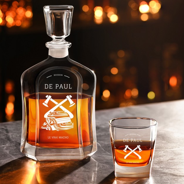 Set Carafe à whisky et 4 verres avec gravure pour homme
