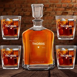 Set Carafe à whisky et 4 verres avec gravure pour petit ami pour la Saint-Valentin