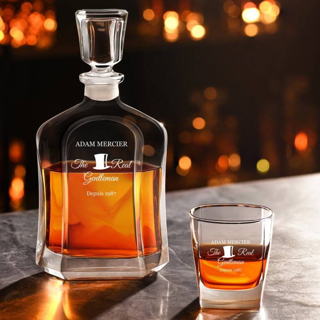Set Carafe à whisky et 4 verres avec gravure pour un ami copain collègue gentleman