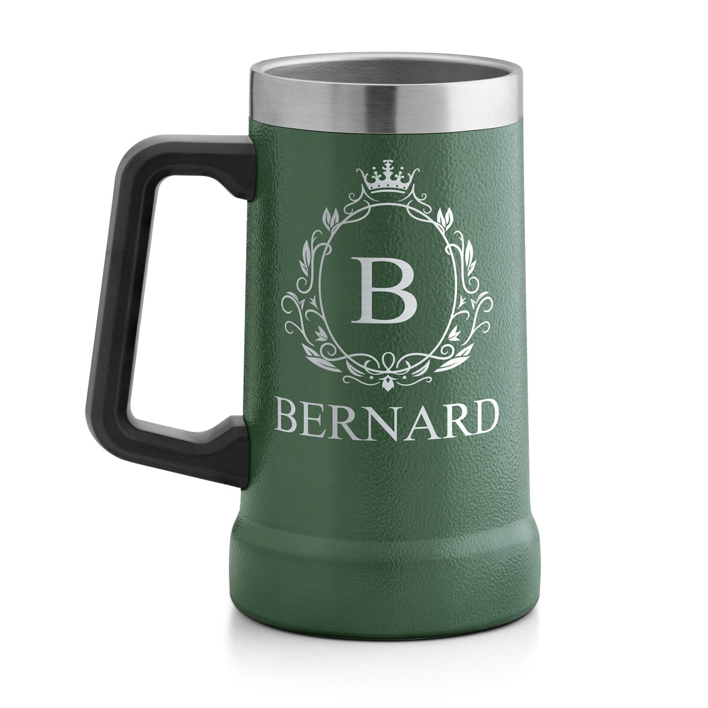 Gobelet isotherme verre à bière vert personnalisé pour l'anniversaire d'un gentleman
