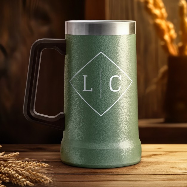 Gobelet isotherme verre à bière vert personnalisé pour l'anniversaire d'un proche