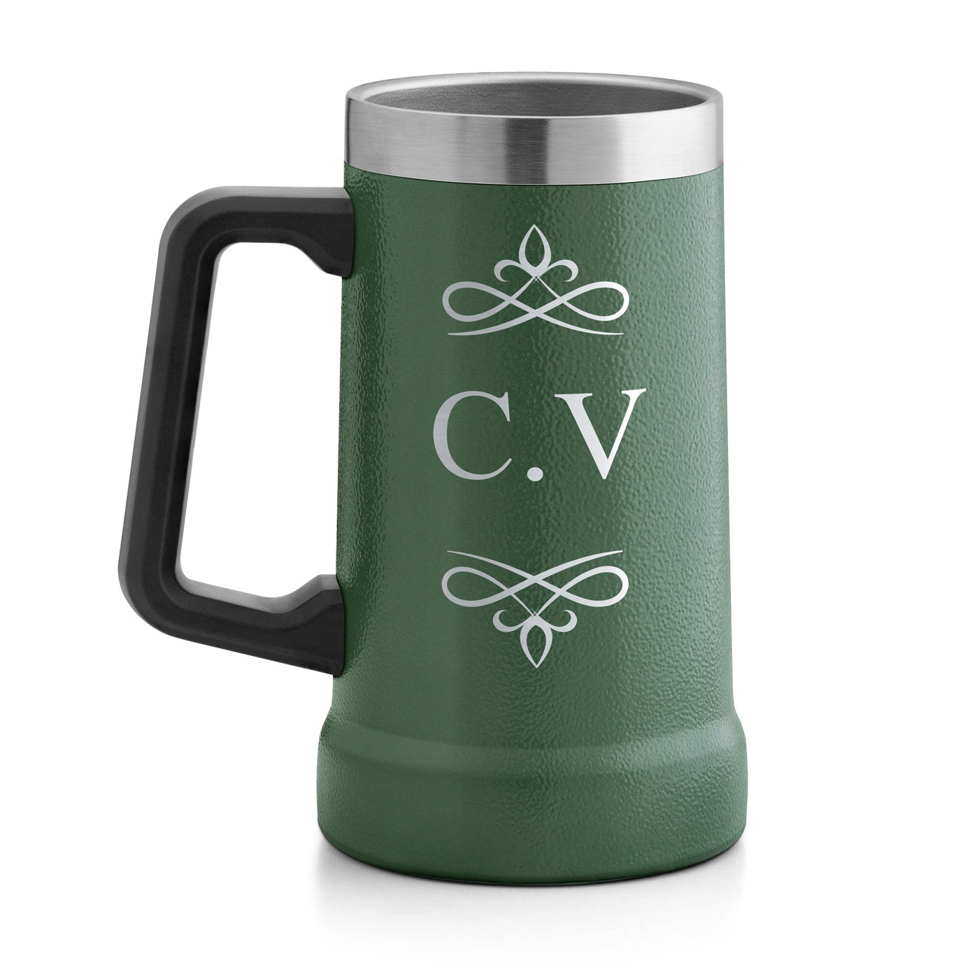 Gobelet isotherme verre à bière vert personnalisé pour elle ou pour lui pour un anniversaire