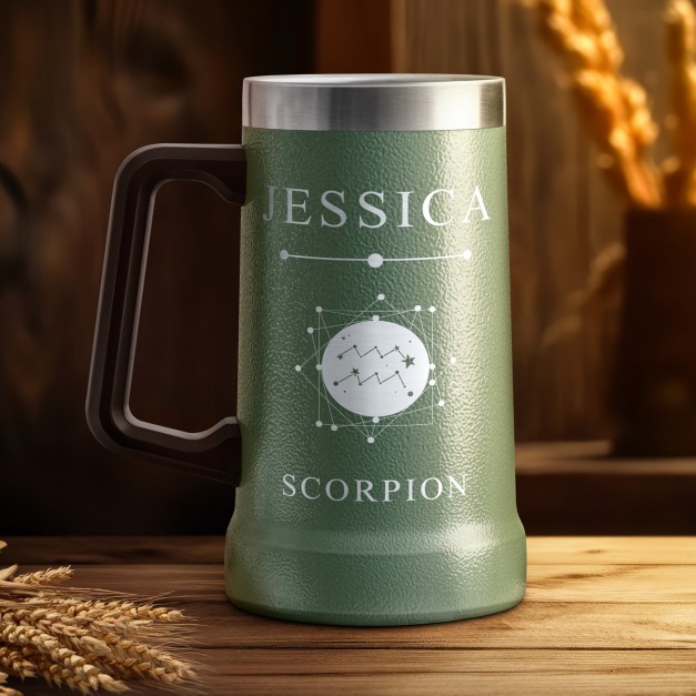 Gobelet isotherme verre à bière vert personnalisé pour l'anniversaire d'une copine