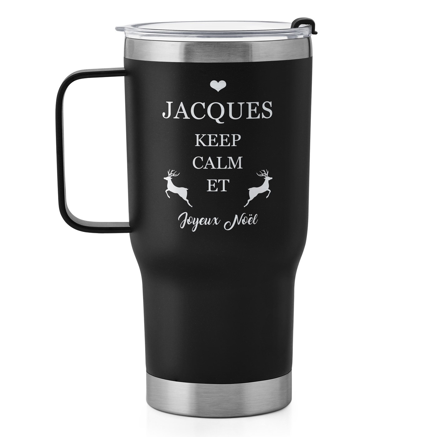 Gobelet isotherme noir avec gravure pour un mari pour Noël