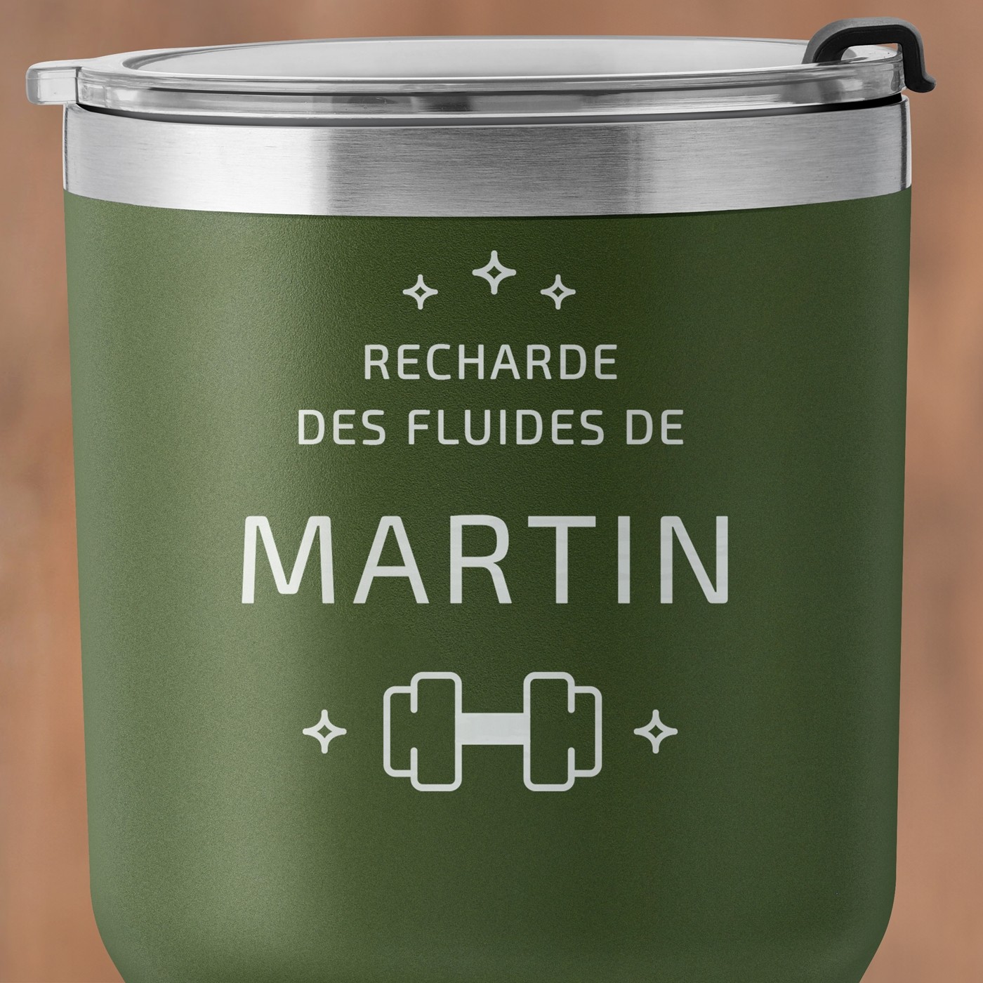 Gobelet isotherme vert personnalisé pour l'anniversaire d'un frère