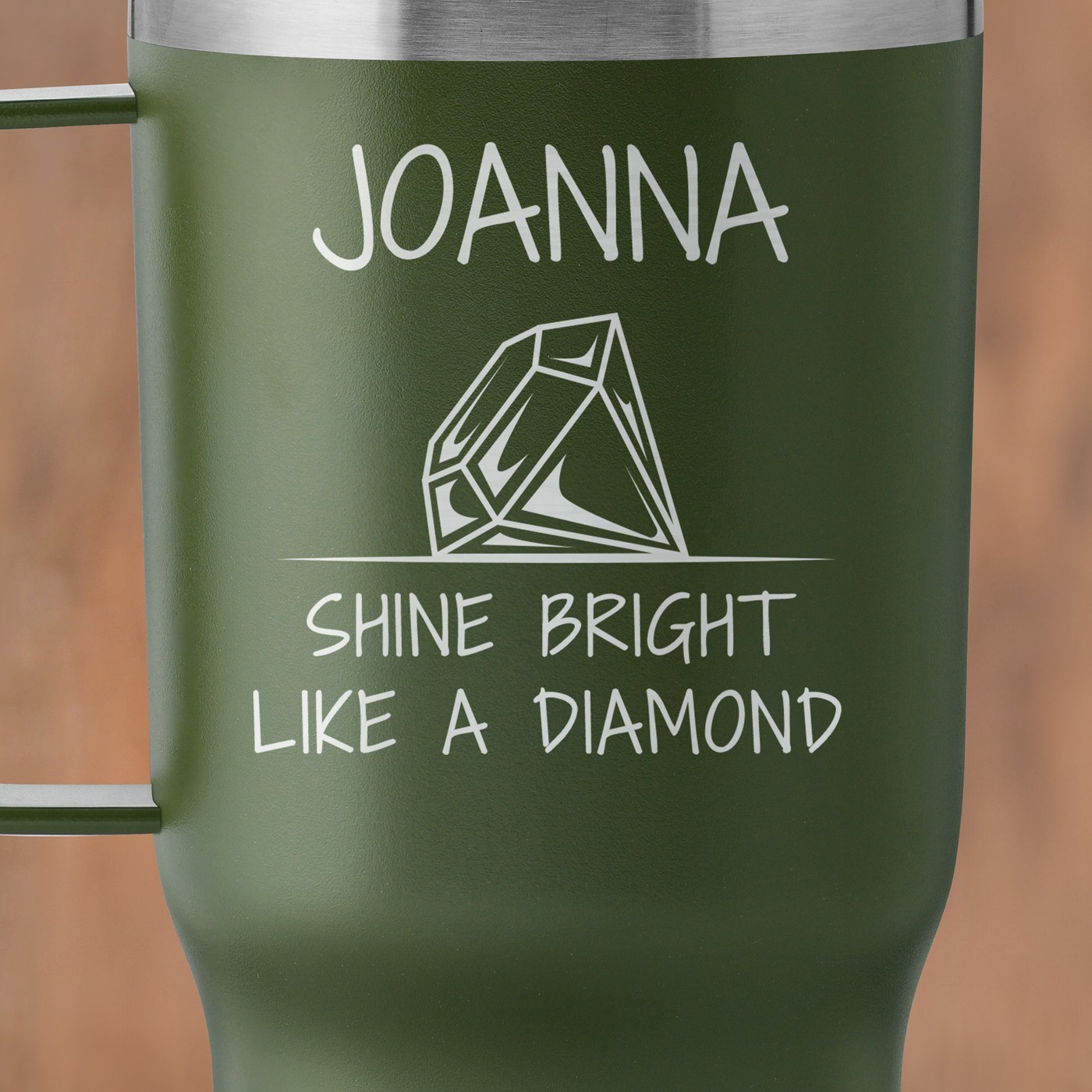 Mug de voyage vert avec gravure pour une copine pour la Saint-Valentin