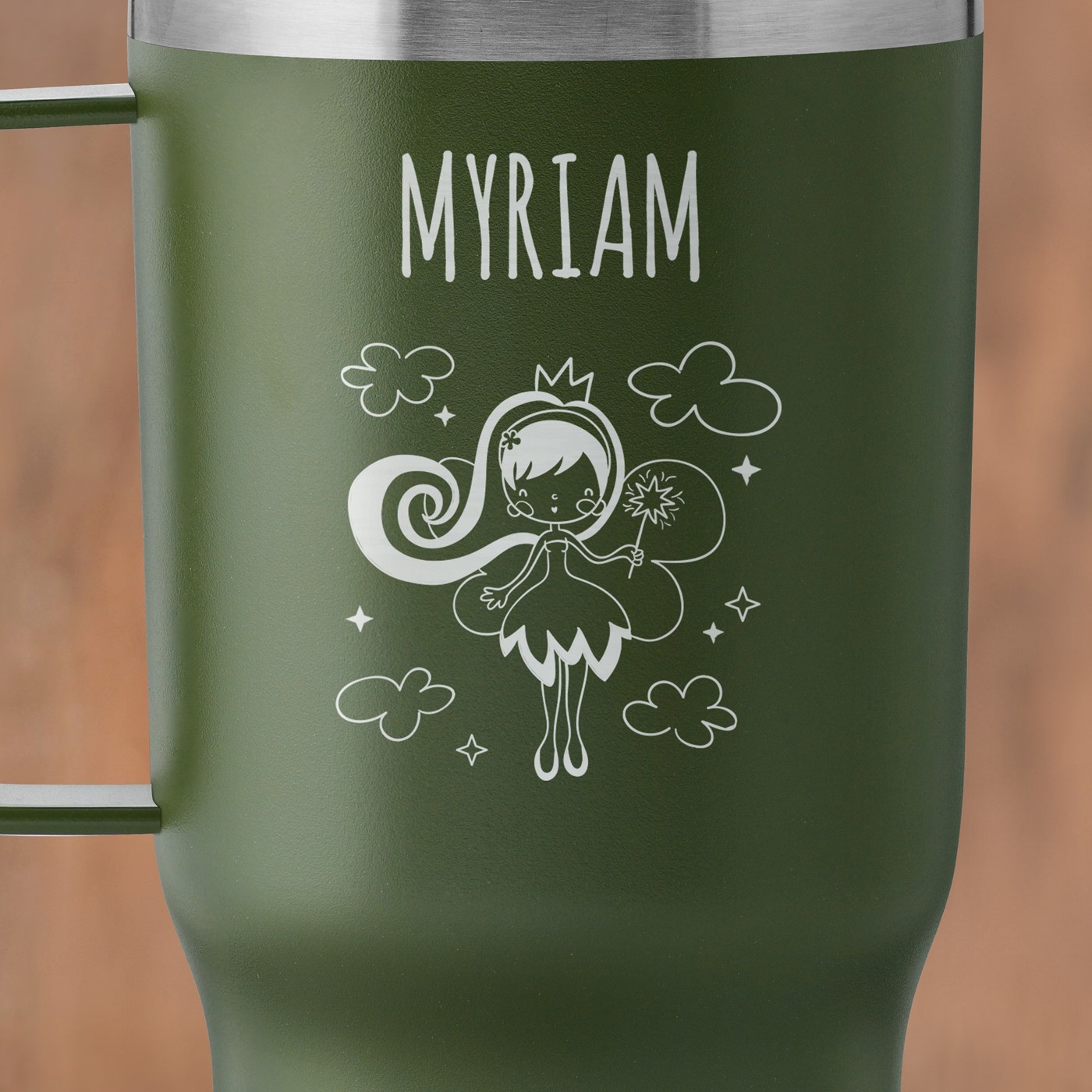 Mug de voyage vert personnalisé pour une fille pour Noël