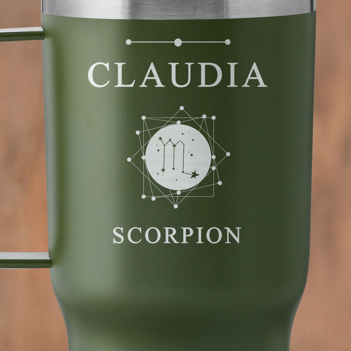 Mug de voyage vert personnalisé pour une copine pour son anniversaire