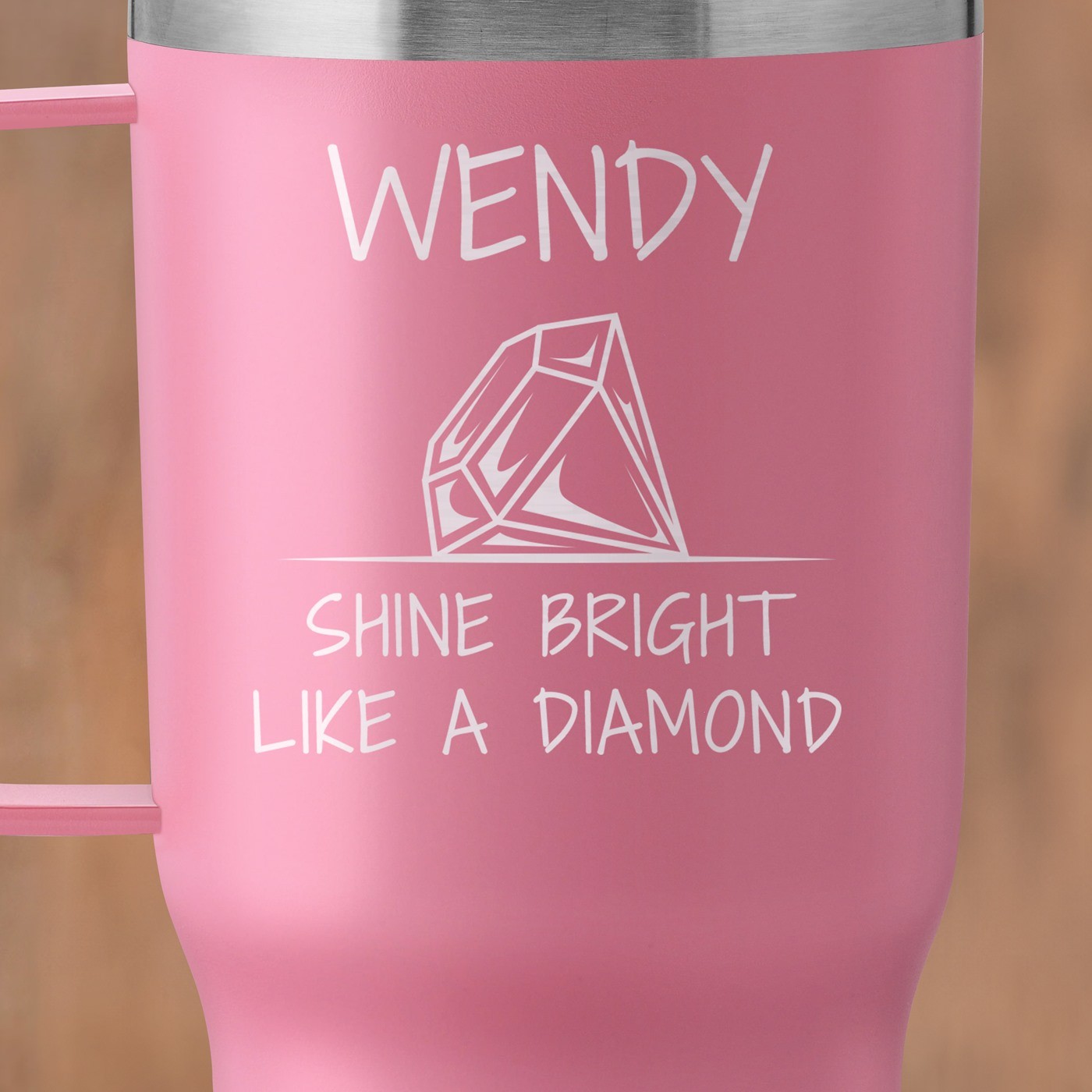 Mug thermique rose avec gravure pour une femme pour la Saint-Valentin