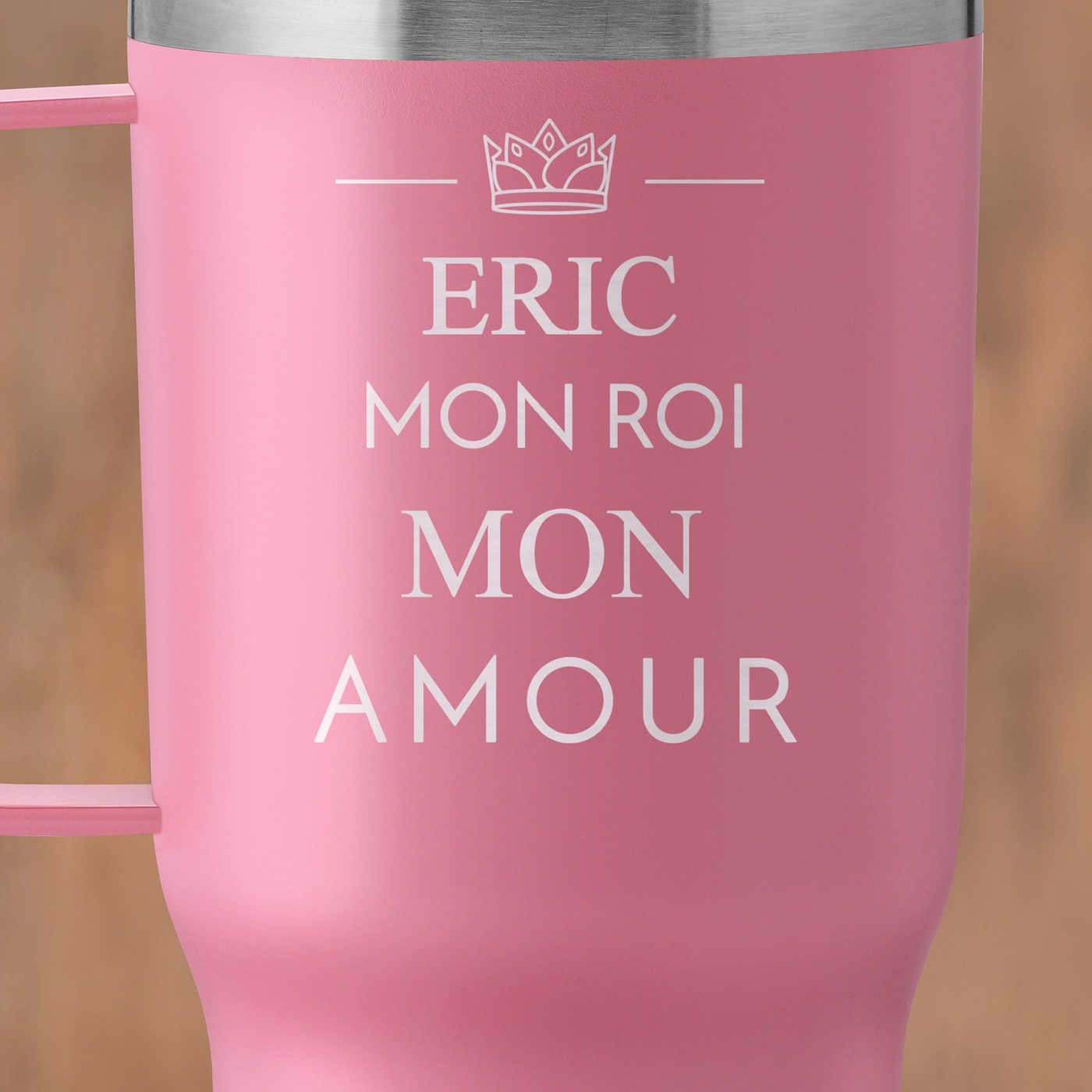 Mug thermique rose personnalisé pour un copain pour la Saint-Valentin