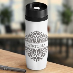 Mug thermos blanc personnalisé avec fermeture Quick-Press pour l'anniversaire de mamie