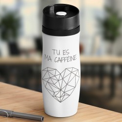 Mug Isotherme blanc personnalisé avec fermeture Quick-Press pour un homme pour la Saint-Valentin