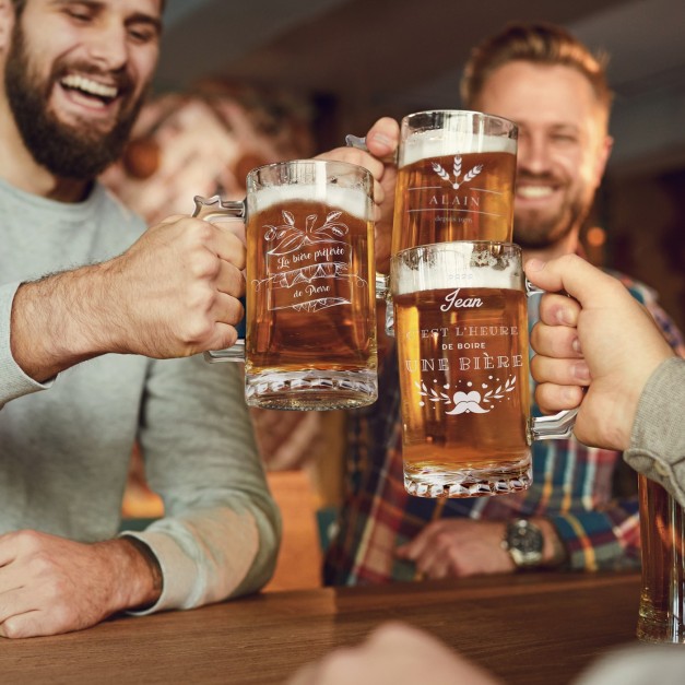 Verre à bière avec personnalisation pour papa